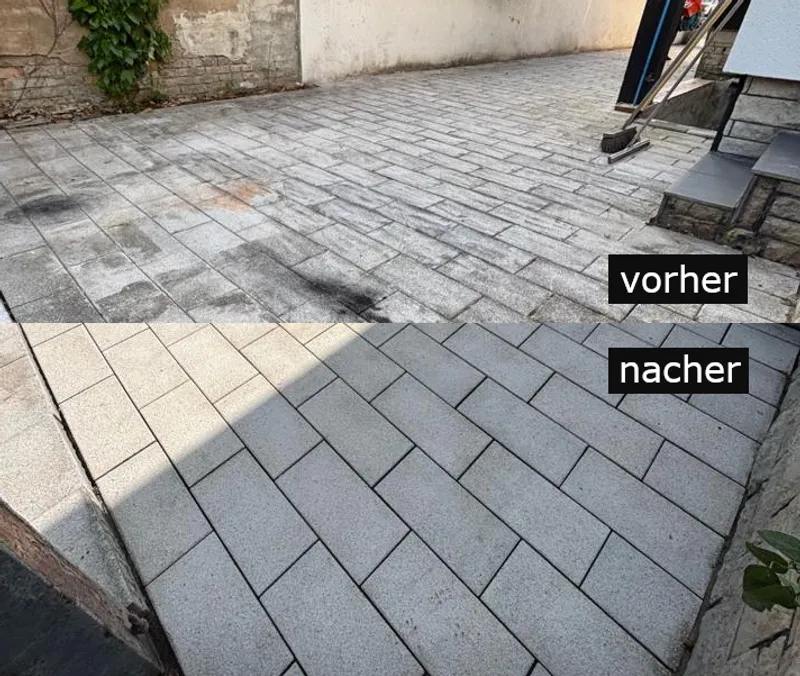 Steinreinigung Vorher/Nachher